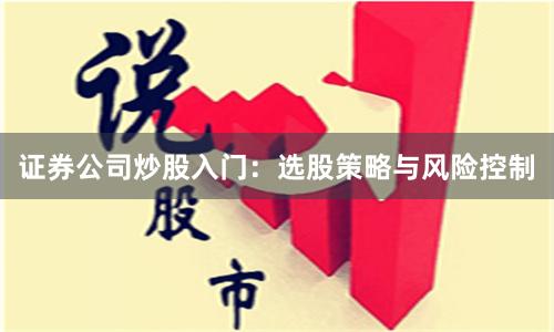 证券公司炒股入门：选股策略与风险控制